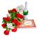 красные розы с шампанским и конфетами. Словакия